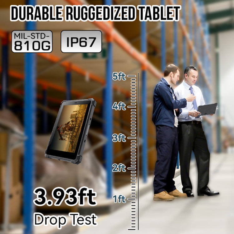 IP68 Waterproof Shockproof Dustproof, Android 10.0 MT6771 Octa Core, Support GPS/WiFi/BT/NFC, US Plug, 8 inch 8GB+128GB