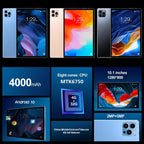 Android 10.0 MTK6750 Octa Core 1.8GHz, Dual SIM, Support GPS, OTG, WiFi, BT, 4GB+64GB, MTK6750 4GB+64GB
