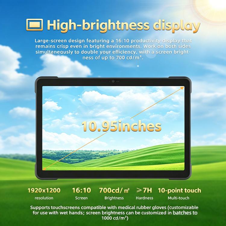 CENAVA A109TB IP68 Rugged Tablet PC, 8GB+128GB, 10.95 inch Android 14 MT6789V Octa Core, 4G Network,UK Plug, A109TB