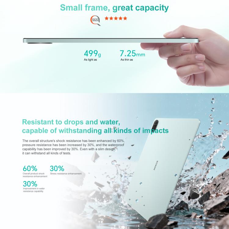 Honor Pad X10 WiFi Tablet PC, 11 inch 8GB+128GB MagicOS 9.0 Qualcomm Snapdragon 680 Octa Core, 8GB+128GB