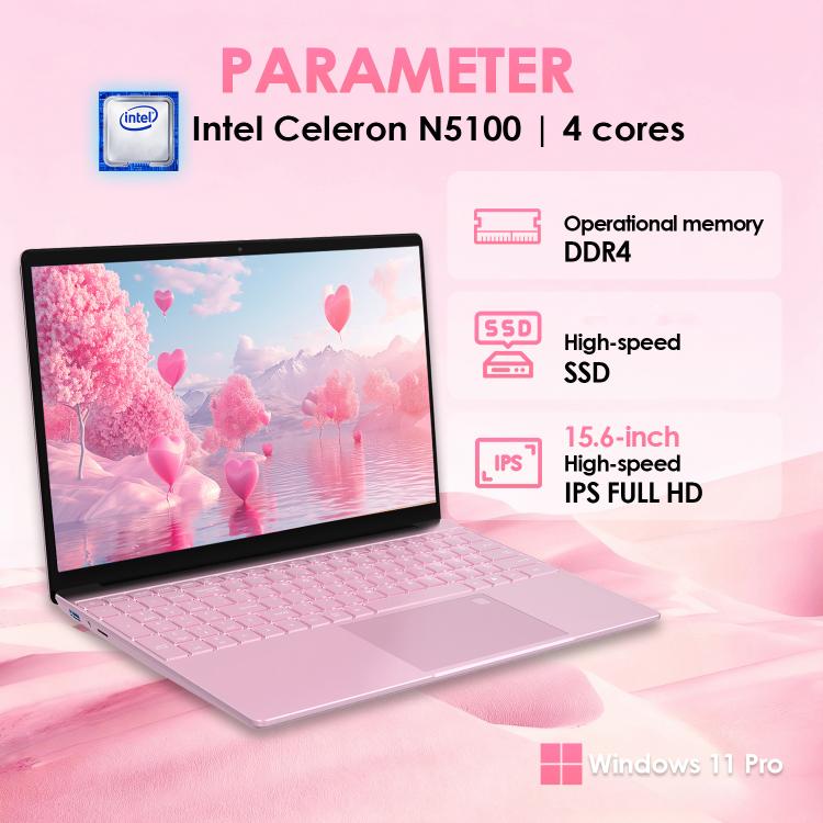 GXMO T152J 15.6 inch Laptop, No Memory, Windows 11 Pro Intel Celeron N5100 Quad Core, Support Fingerprint Unlock, US Plug, No Memory, US Plug