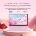GXMO T152J 15.6 inch Laptop, No Memory, Windows 11 Pro Intel Celeron N5100 Quad Core, Support Fingerprint Unlock, US Plug, No Memory, US Plug