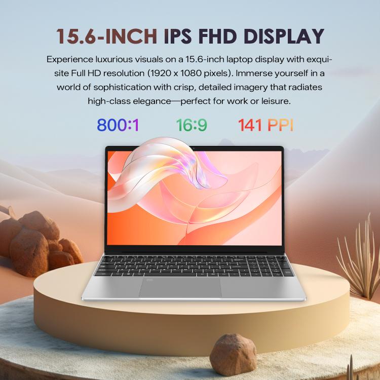 GXMO T152J 15.6 inch Laptop, No Memory, Windows 11 Pro Intel Celeron N5100 Quad Core, Support Fingerprint Unlock, UK Plug, No Memory, UK Plug