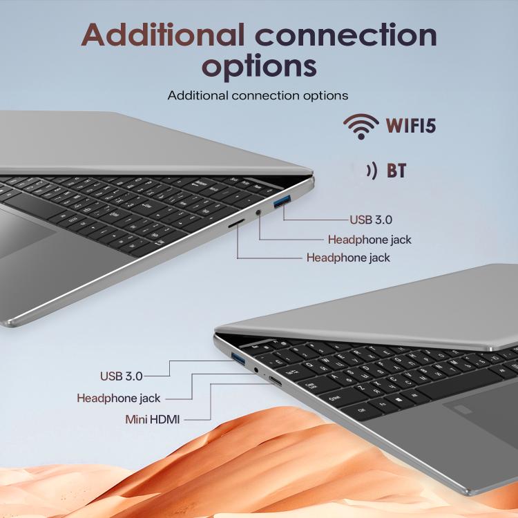 GXMO T152J 15.6 inch Laptop, No Memory, Windows 11 Pro Intel Celeron N5100 Quad Core, Support Fingerprint Unlock, AU Plug, No Memory, AU Plug