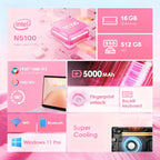 GXMO T152J 15.6 inch Laptop, 16GB+512GB, Windows 11 Pro Intel Celeron N5100 Quad Core, Support Fingerprint Unlock, US Plug, 16GB+512GB, US Plug