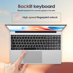 GXMO T152J 15.6 inch Laptop, 16GB+512GB, Windows 11 Pro Intel Celeron N5100 Quad Core, Support Fingerprint Unlock, EU Plug, 16GB+512GB, EU Plug