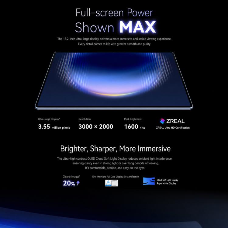 HUAWEI MatePad Pro Max 13.2 inch WiFi, 12GB+256GB, HarmonyOS 6.1 Hisilicon Kirin T93 Pro, Not Support Google Play, 12GB+256GB
