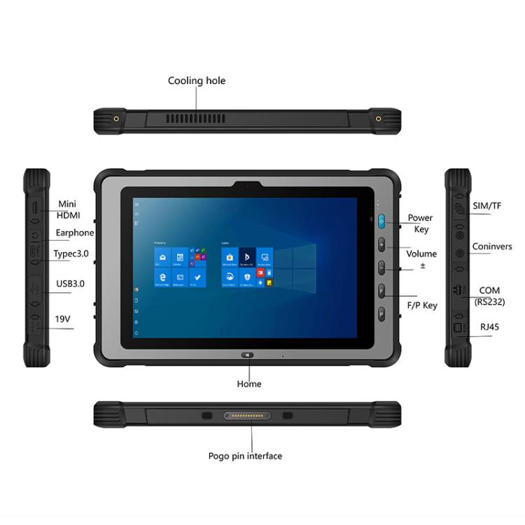 UNIWA WinPad W103 Rugged Tablet PC, 16GB+256GB, 10.1 inch Windows 11 Intel Core i5-1235U, Network: 4G, AU Plug, WinPad W103 i5-1235U