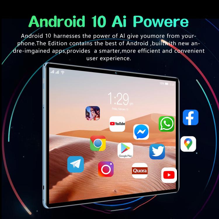 BDF P70 10.1 inch 4G LTE Tablet PC, 4GB+64GB, Android 10 MTK6750 Octa Core, Support Dual SIM, UK Plug, 6GB+128GB, UK Plug