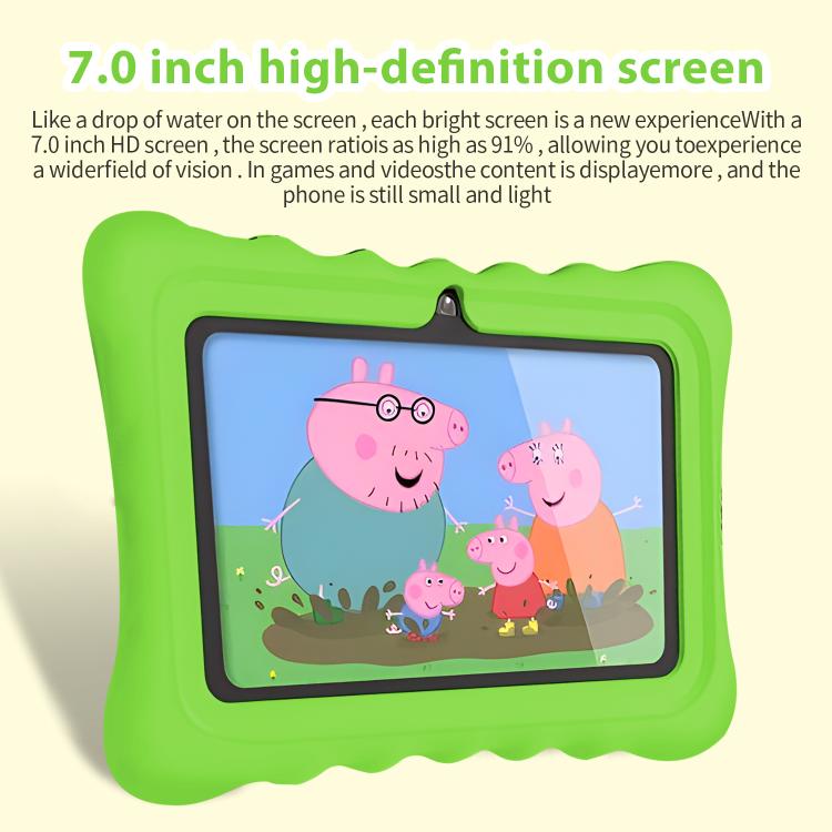BDF T7 7 inch WiFi Kids Tablet PC with Silicone Case, 2GB+32GB, Android 8.1 MTK6735 Quad Core CPU, US Plug, 4GB+64GB