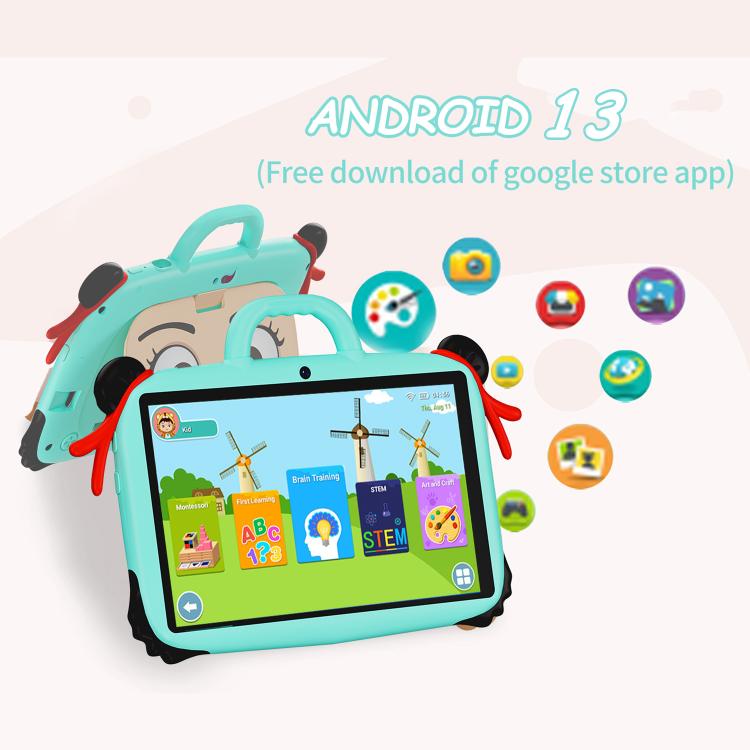 BDF 7 inch WiFi Kids Tablet PC with Nezha Silicone Case, 2GB+32GB, Android 8.1 MTK6735 Quad Core CPU, US Plug, 4GB+64GB