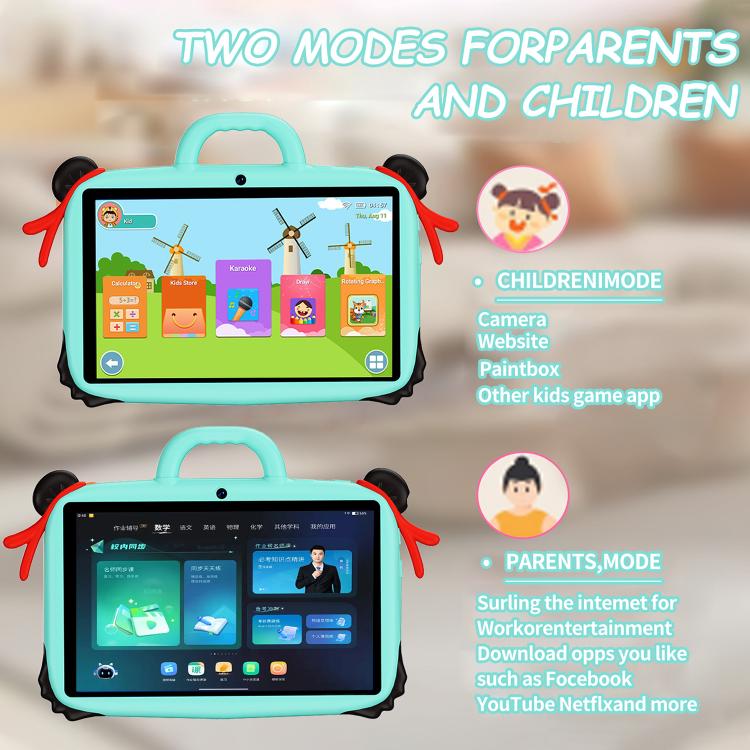 BDF 7 inch WiFi Kids Tablet PC with Nezha Silicone Case, 2GB+32GB, Android 8.1 MTK6735 Quad Core CPU, US Plug, 4GB+64GB