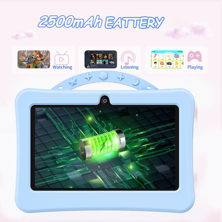BDF 7 inch WiFi Kids Tablet PC with Portable Astronaut Silicone Case, 1GB+16GB, Android 8.1 MTK6735 Quad Core CPU, US Plug, 3GB+32GB