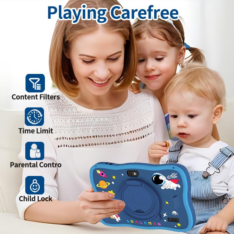 BDF 7 inch WiFi Kids Tablet PC with Spaceman Silicone Case, 1GB+16GB, Android 8.1 MTK6735 Quad Core CPU, US Plug, 3GB+32GB
