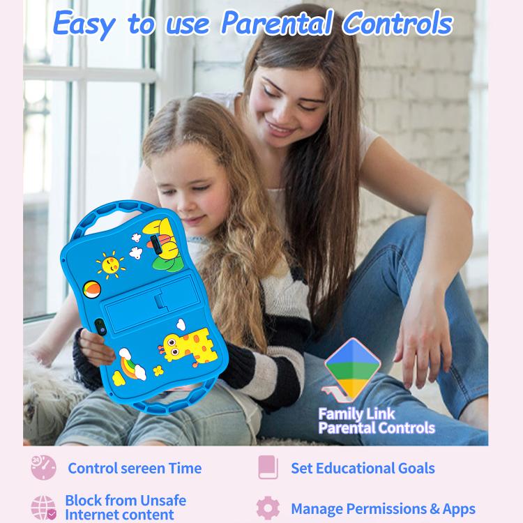 BDF 7 inch WiFi Kids Tablet PC with Giraffe Silicone Case, 2GB+32GB, Android 8.1 MTK6735 Quad Core CPU, US Plug, 4GB+64GB