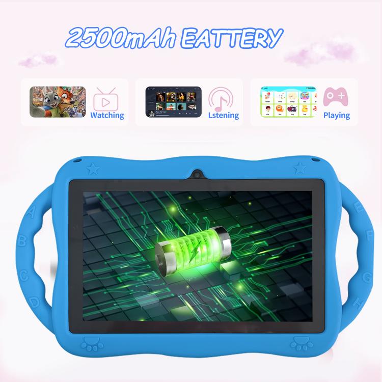BDF 7 inch WiFi Kids Tablet PC with Giraffe Silicone Case, 2GB+32GB, Android 8.1 MTK6735 Quad Core CPU, US Plug, 4GB+64GB