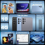 Tab 26 Ultra 10.1 inch 4G LTE Tablet PC, 4GB+64GB, Android 10 MTK6755 Octa Core, UK Plug, UK Plug