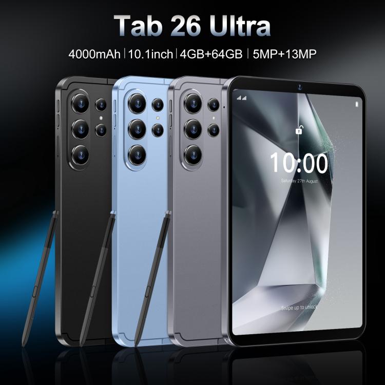 Tab 26 Ultra 10.1 inch 4G LTE Tablet PC, 4GB+64GB, Android 10 MTK6755 Octa Core, AU Plug, AU Plug