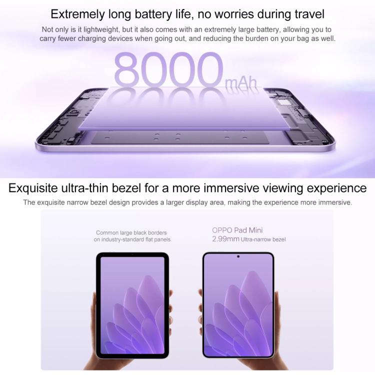 OPPO Pad Mini 8.8 inch Tablet PC, 8GB+256GB, ColorOS 16.0 Snapdragon 8 Gen5 Octa Core, 8GB+256GB