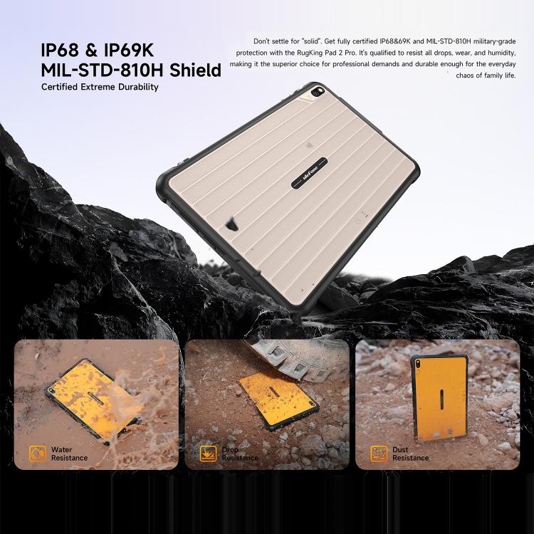 Ulefone Rugking Pad 2 Pro Rugged Tablet PC, 8GB+256GB, 10.1 inch Android 16 Unisoc T7250 Octa Core 4G Network, EU Plug, 8GB+256GB