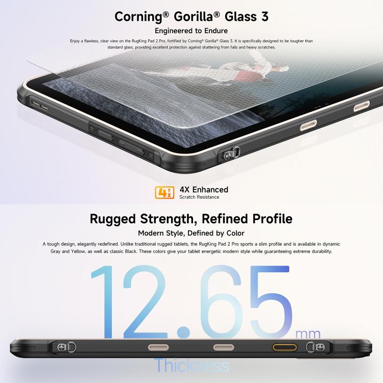 Ulefone Rugking Pad 2 Pro Rugged Tablet PC, 8GB+256GB, 10.1 inch Android 16 Unisoc T7250 Octa Core 4G Network, EU Plug, 8GB+256GB