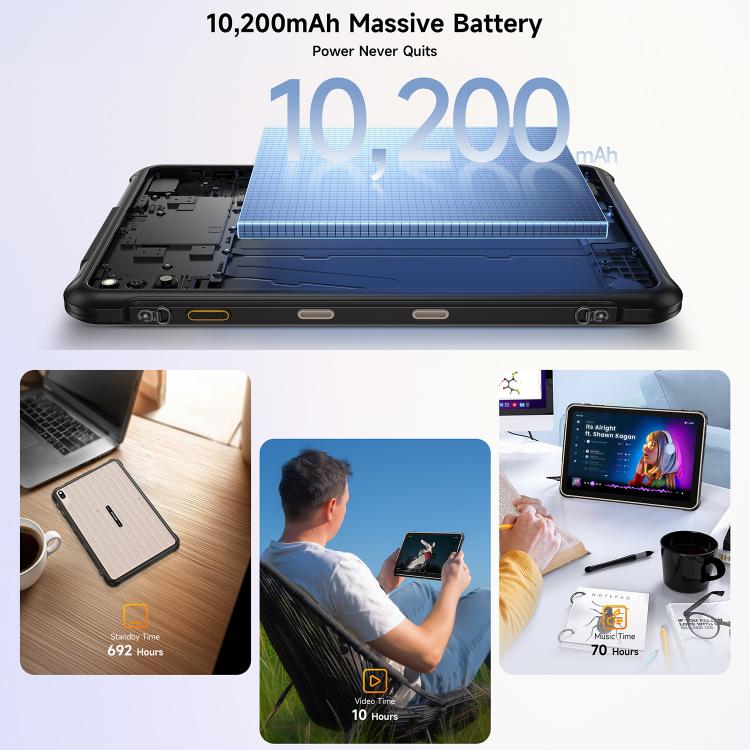 Ulefone Rugking Pad 2 Pro Rugged Tablet PC, 8GB+256GB, 10.1 inch Android 16 Unisoc T7250 Octa Core 4G Network, EU Plug, 8GB+256GB