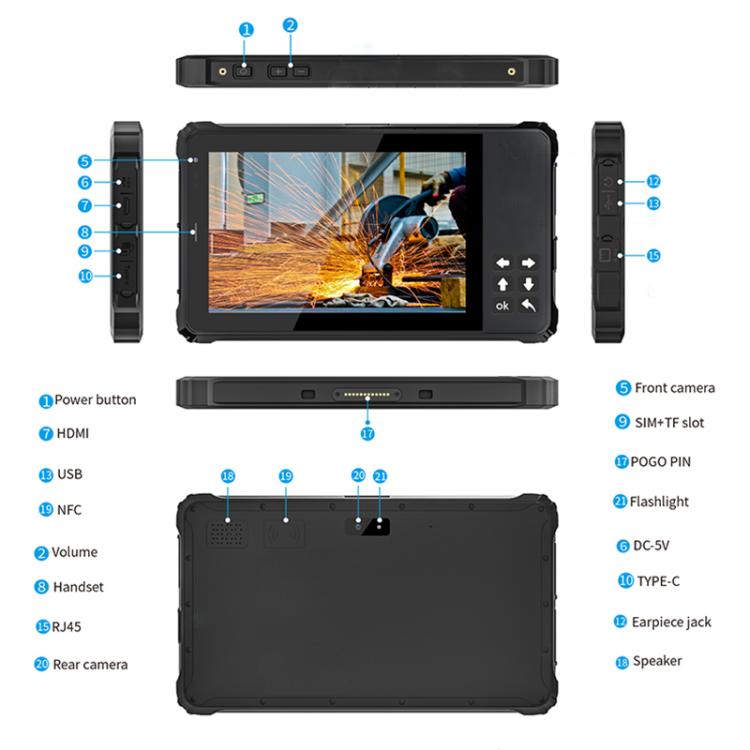 CENAVA A80PT IP68 Rugged Tablet PC, 8GB+128GB, 8 inch Android 11 OS MT6771 Octa Core, 4G Network, US Plug, 8GB+128GB