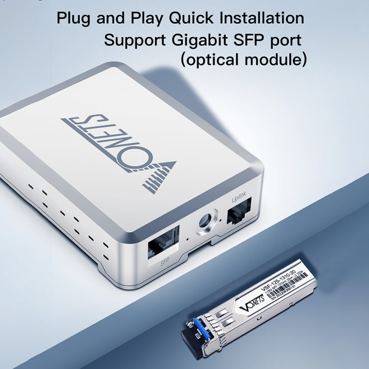 VONETS VSP510 5 Ports Ethernet Gigabit Switch with DC Adapter + Rail Fixing Buckle Set, VSP510 with DC Adapter + Rail Fixing Buckle Set