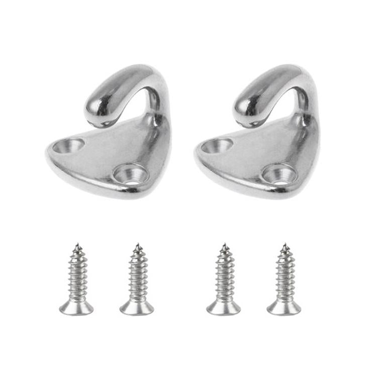 316 Stainless Steel Yacht Fender Hook Coat Hook with 2 x 2.9x13 Screws, with 2 x 2.9x13 Screws