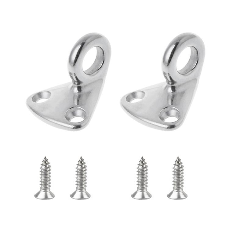 316 Stainless Steel Yacht Fender Hook Ring Coat Hook with 2 x 3.9x13 Screws, Ring Hook with 2 x 3.9x13 Screws