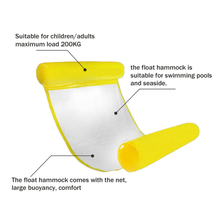 Foldable Double-purpose Backrest Float Hammock with Net, Size: 130x73cm, Size: 130x73cm (Sapphire Blue), Size: 130x73cm (Yellow), Size: 130x73cm (Orange), Size: 130x73cm (Pink), Size: 130x73cm (Blue), Size: 130x73cm (Red)