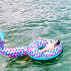 Inflatable Large Mermaid Tail Pool Lounge Swimming Ring Floating Raft Floats, Size: 170*120cm, 170*120cm