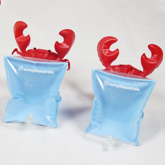 Children Inflatable Red Crabs Shape Arm Bands Floatation Sleeves Water Wings Swimming Floats, Size: 16x20x15cm, Crabs Shape