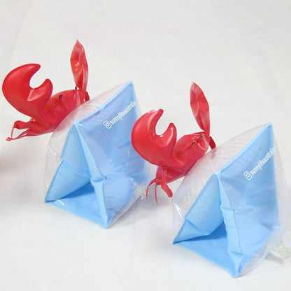 Children Inflatable Red Crabs Shape Arm Bands Floatation Sleeves Water Wings Swimming Floats, Size: 16x20x15cm, Crabs Shape