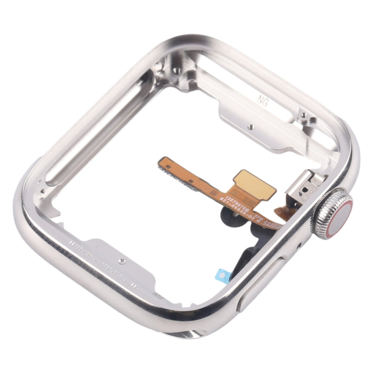 For Apple Watch Series 7 / 8 / 9 41mm LTE Stainless Steel Middle Frame Bezel Plate with Crown Spin Axis Flex Cable, For Apple Watch Series 7 / 8 / 9 41mm LTE(Stainless Steel)
