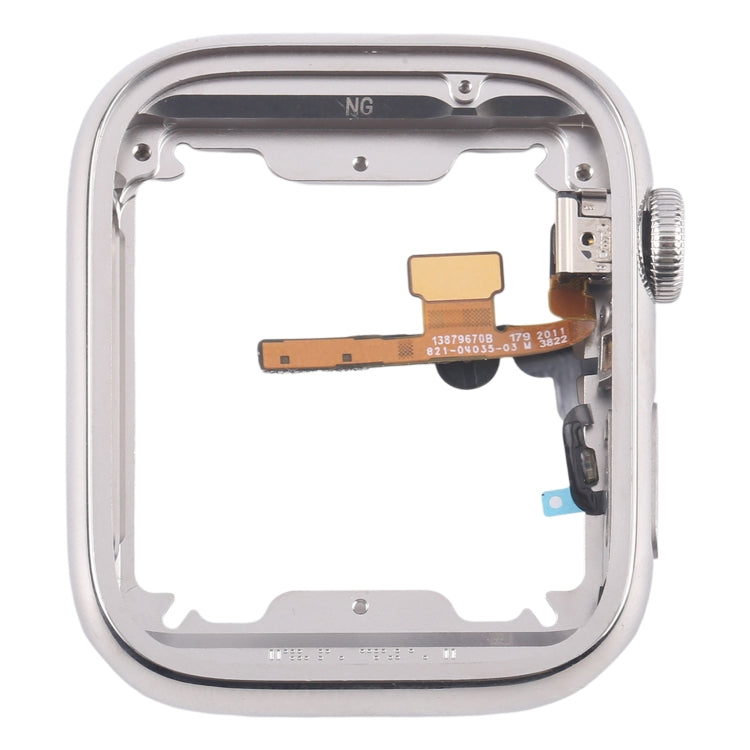 For Apple Watch Series 7 / 8 / 9 45mm LTE Stainless Steel Middle Frame Bezel Plate with Crown Spin Axis Flex Cable, For Apple Watch Series 7 / 8 / 9 45mm LTE(Stainless Steel)