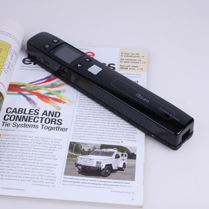 iScan02 Double Roller Mobile Document Portable Handheld Scanner with LED Display,  Support 1050DPI  / 600DPI  / 300DPI  / PDF / JPG / TF, iScan02 Black, iScan02 White
