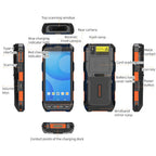 5.5 inch Android 10 IP65 RFID Handheld Industrial Data Terminal Barcode Scanner, Style: NFC UHF + 2D Head, NFC HF + 2D Head