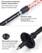 135cm Adjustable Portable Height Outdoor Aluminum Trekking Poles, Orange#135cm, Red#135cm, Green#135cm, Blue#135cm
