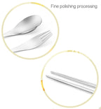 Three-Piece Outdoor Cutlery, Fluorescent green, Orange, Purple, Big Red, Light blue, Dark blue, Rose Red, Grass green