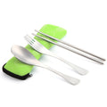 Three-Piece Outdoor Cutlery, Fluorescent green, Orange, Purple, Big Red, Light blue, Dark blue, Rose Red, Grass green