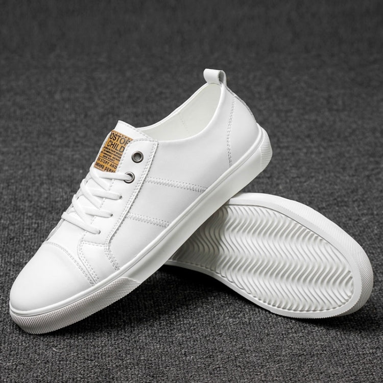 Microfiber Leather Upper Simple Solid Color Casual Shoes for Men, 42