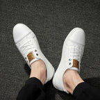 Microfiber Leather Upper Simple Solid Color Casual Shoes for Men, 38, 39, 40, 41, 42, 43