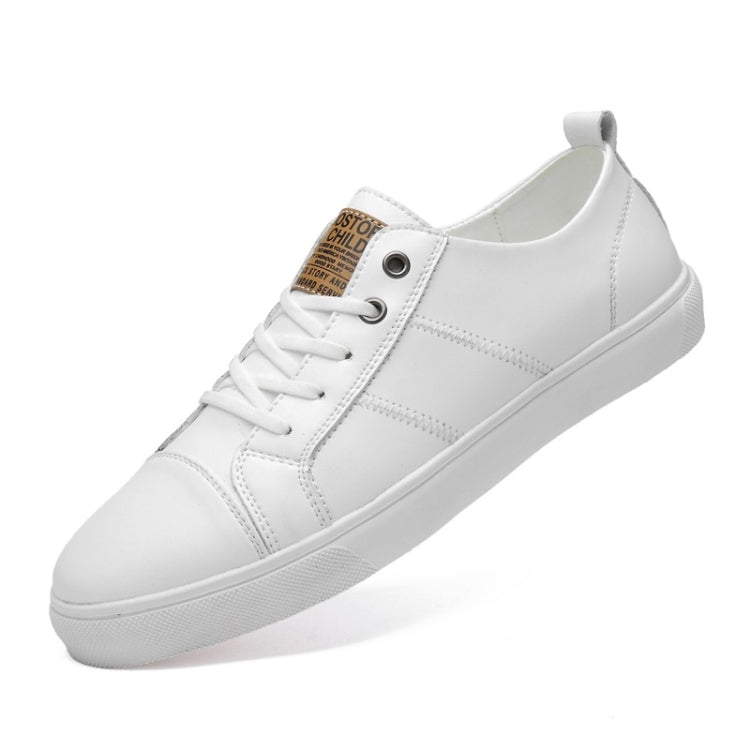Microfiber Leather Upper Simple Solid Color Casual Shoes for Men, 42