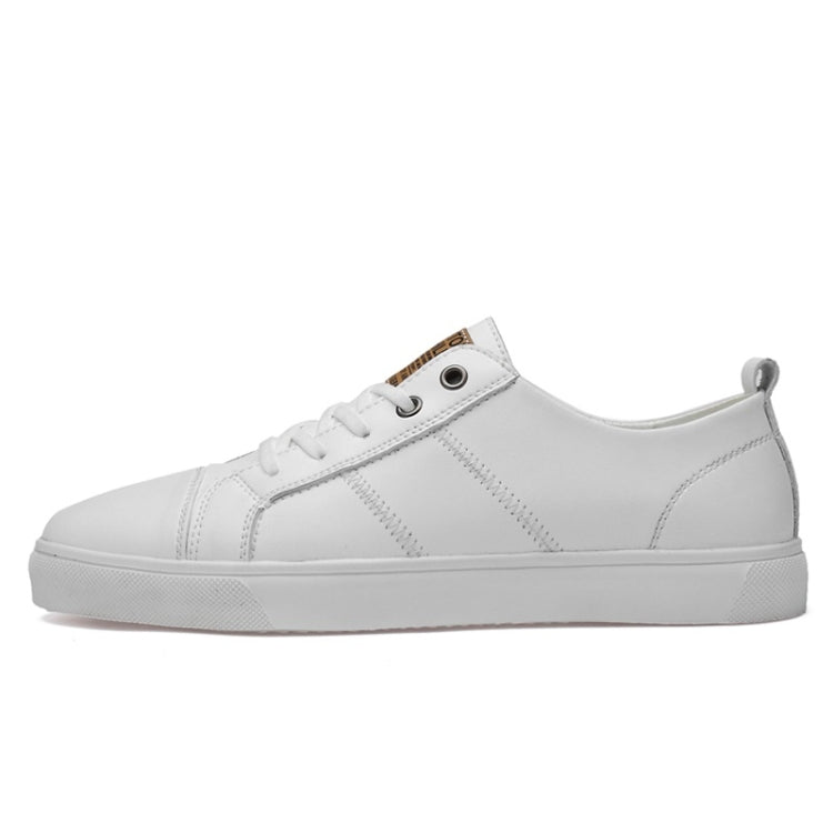Microfiber Leather Upper Simple Solid Color Casual Shoes for Men, 42