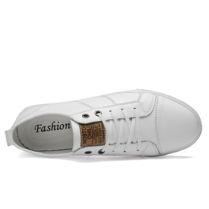 Microfiber Leather Upper Simple Solid Color Casual Shoes for Men, 42