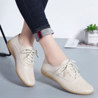 Flat Bottom Lightweight Fashion Casual Lace-up Leather Shoes for Woman, 35, 36, 37, 38, 39, 40