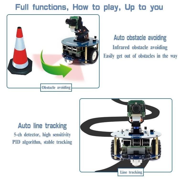 Waveshare AlphaBot2 Robot Building Kit For Raspberry Pi 3 Model B (No Pi), For Raspberry Pi 3 Model B (No Pi)