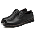 Round Head Solid Color First Layer Cowhide Casual Shoes for Men, 36, 37, 38, 39, 40, 41, 42, 43, 44, 45, 46, 47, 48