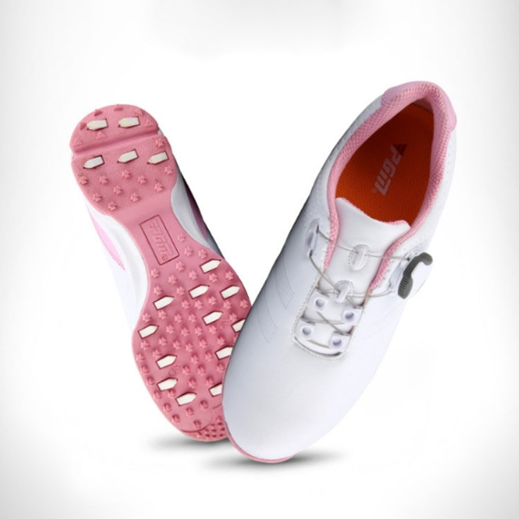 PGM Golf Microfiber Non-slip Waterproof Breathable Sports Rotating Shoelace Sneakers (Color:White Size:39), 35, 36, 37, 38, 39